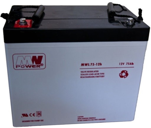 Аккумуляторная батарея agm vrla mw power mwl 12v 75ah mwl75-12h блок питания mwl75