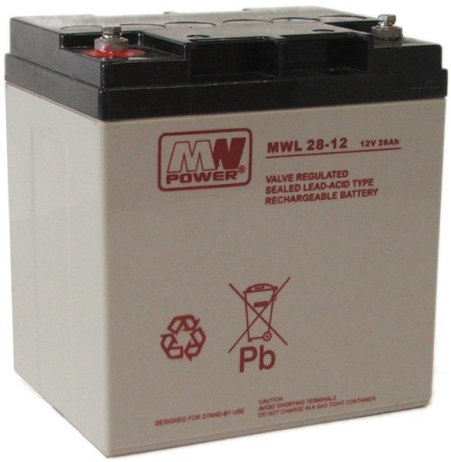 Аккумулятор agm аккумулятор vrla mw power mwl mwl28 12v 28ah mwl28-12 fire