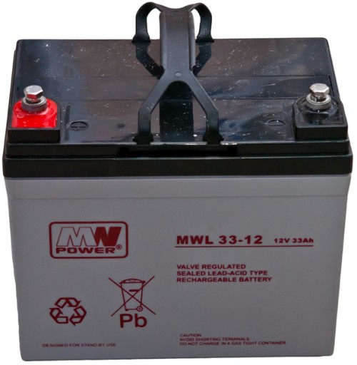 Аккумулятор agm аккумулятор vrla mw power mwl mwl33-12 12v 33ah mwl33 тележки ибп