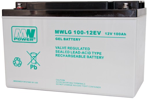Гелевая аккумуляторная батарея mwpower mwlg 100ah 12v mwlg100-12ev mwlg100