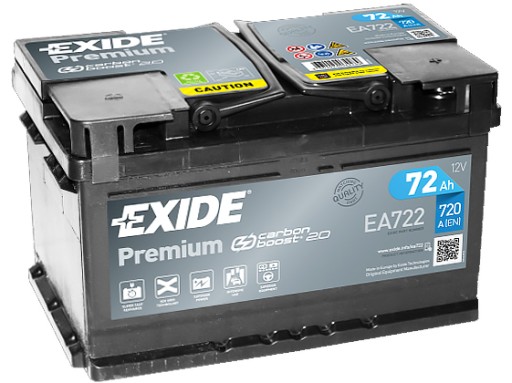 EA722 - АКУМУЛЯТОР EXIDE PREMIUM 72AH 720A 72AH EA722