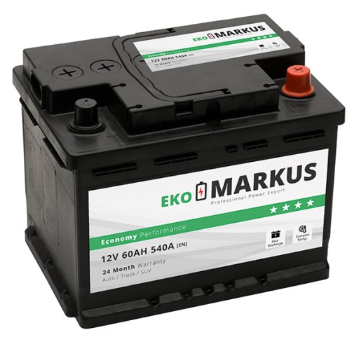 60Ah/12V - АККУМУЛЯТОР MARKUS EKO 60AH 500A