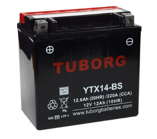 YTX14 T14X YT14X - АККУМУЛЯТОР Tuborg YTX14-BS 12,6 Ач 220 А