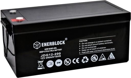 ГІБРИДНА ГЕЛЕВА АККУМУЛЯТОРА AGM 12V 200Ah ENERBLOCK DEEP-CYCLE ENHANCED