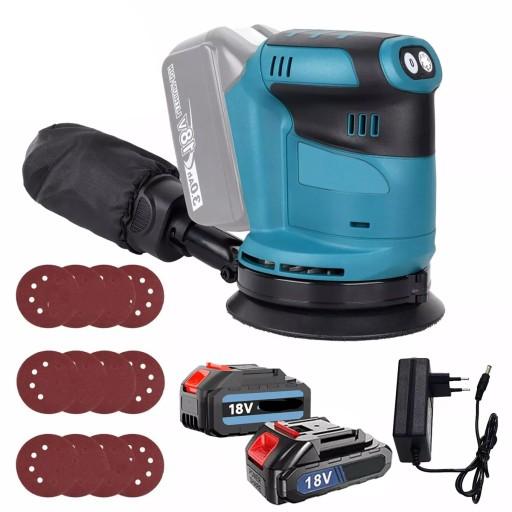 АКУМУЛЯТОРНА ЕКСЦЕНТРИКОВА ШЛІКУВАЛЬНА МАШИНА 2 x 18V 3.0Ah АКУМУЛЯТОР І ЗАРЯДНИЙ ПРИСТРІЙ