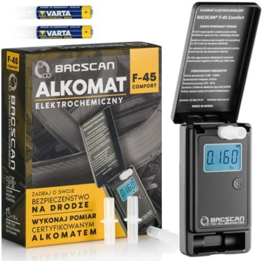 Алкотестер BACSCAN F45C + батареи + мундштуки калибровка