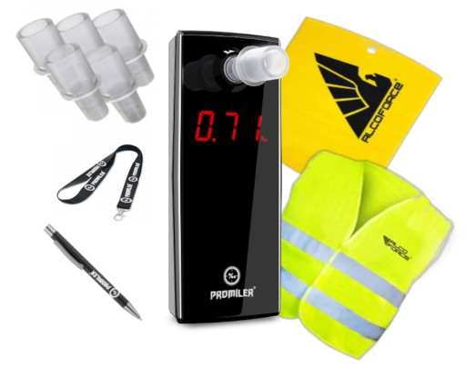 Алкотестер PROMILER AL5500 - безкоштовні мундштуки + світловідбиваючий жилет, ароматизатор