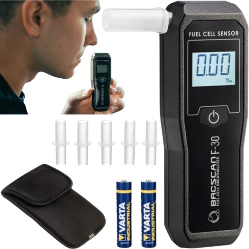 АВТОМОБИЛЬНЫЙ Алкотестер для измерения трезвости водителей, ТОЧНЫЙ, 20-кратный загубник