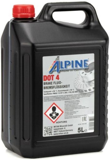 ALPINE ТОРМОЗНАЯ ЖИДКОСТЬ DOT 4 ISO 4925 5L