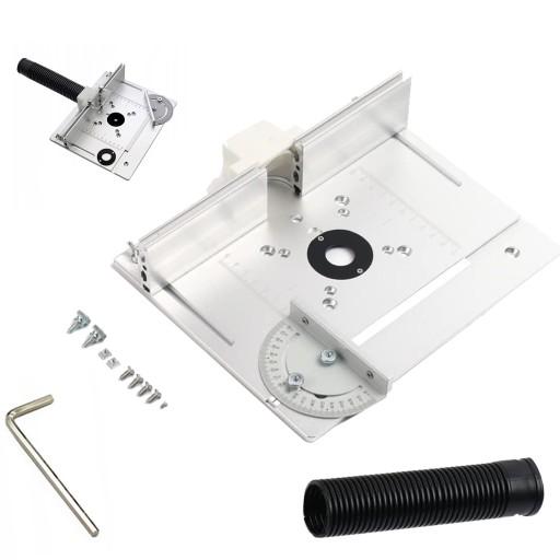 АЛЮМІНІЄВА ПЛАСТИНА ДЛЯ СТОЛІВ ФРЕЗЕРНОГО СТАНТУ З НАПРАВЛЯЮЧОЮ СКОСОЮ ТА РОЗСУВНОЮ ФОРМОЮ