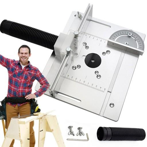 АЛЮМІНІЄВА ПЛАСТИНА ДЛЯ СТОЛІВ ФРЕЗЕРНОГО СТАНТУ З НАПРАВЛЯЮЧОЮ СКОСОЮ ТА РОЗСУВНОЮ ФОРМОЮ