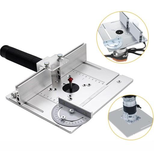 АЛЮМІНІЄВА ПЛАСТИНА ДЛЯ СТОЛІВ ФРЕЗЕРНОГО СТАНТУ З НАПРАВЛЯЮЧОЮ СКОСОЮ ТА РОЗСУВНОЮ ФОРМОЮ