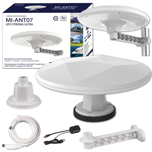 MI-ANT07 - Всенаправленная антенна наземного ТВ DVB-T2 Mistral UFO ULTRA STRONG Camper Camper