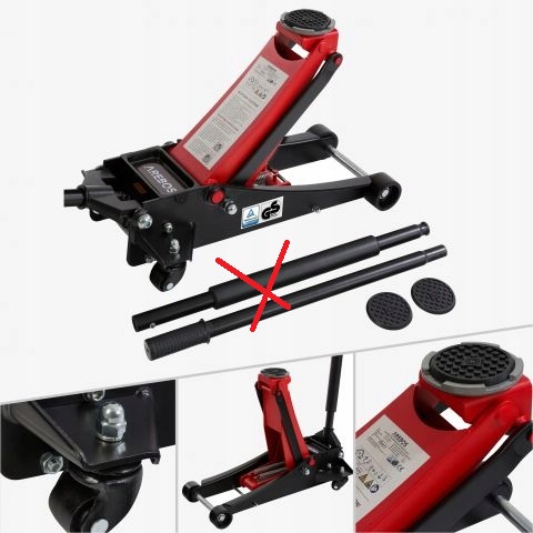 AREBOS 3T Гидравлический плоский маневренный подъемник 85-500 мм - без штанги