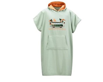 ASO VW ПОНЧО Зеленый цвет унисекс, стиль T1