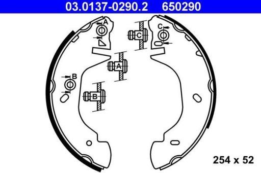 03.0137-0290.2 - АТЕ 03.0137-0290.2 Комплект тормозных колодок