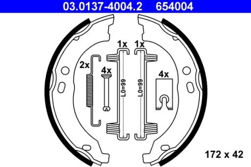 03.0137-4004.2 - ATE 03.0137-4004.2 ТОРМОЗНЫЕ КОЛОДКИ.172Х42