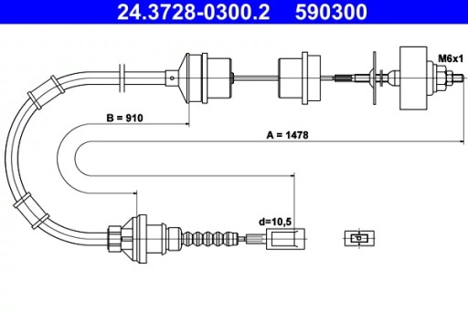 24.3728-0300.2 - ATE 24.3728-0300 Трос керування зчепленням