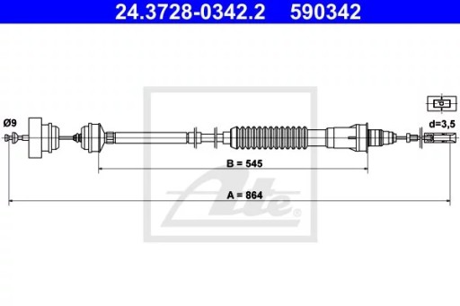 24.3728-0342.2 - ATE 24.3728-0342 Трос керування зчепленням