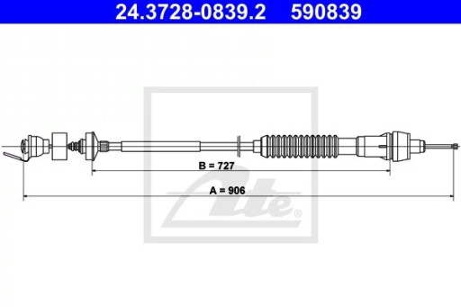 24.3728-0839.2 - ATE 24.3728-0839 Трос керування зчепленням