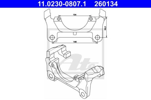 11.0230-0807.1 - ATE КРЕПЛЕНИЕ ХОМУТА HAM. AUDI P. A4 1,6-6,0 00-11 LE / PR