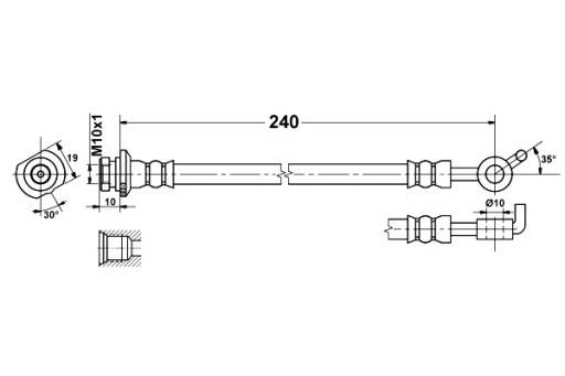24.5292-0240.3 - ATE ТОРМОЗНОЙ ШЛАНГ ГИБКИЙ ЗАДНИЙ L NISSAN QASHQAI И QASHQAI II