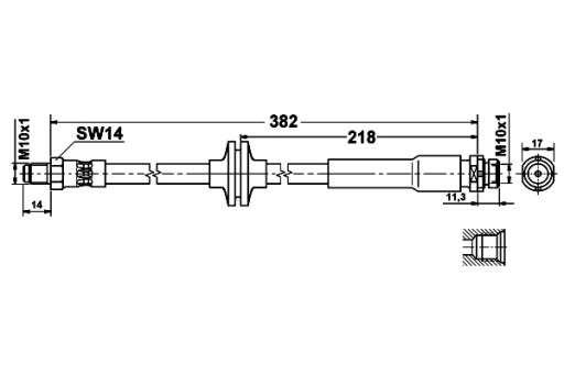 83.7788-0383.3 - ATE тормозной шланг гибкий задний l / P VOLVO C30 C70 II S40 II V50