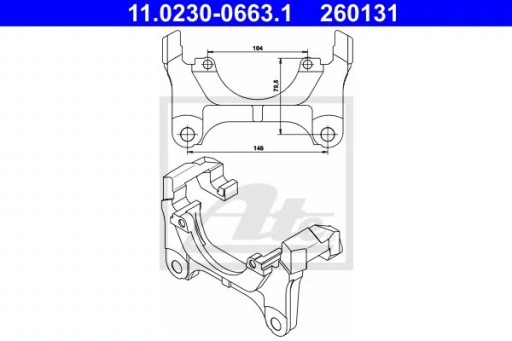 11.0230-0663.1 - ATE11. 0230-0663. 1 ХОМУТ ПЕРЕДНИЙ SKODA SUPERB II 08-