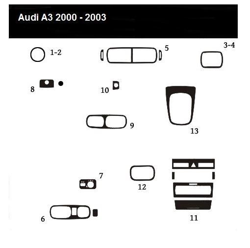 AUDI A3 96/00, облицовка кабины 3D шпона