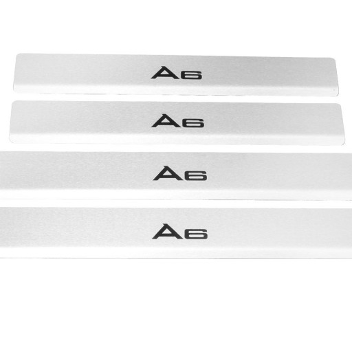 Накладки на пороги AUDI A6 C8 з нержавіючої сталі 304 Чорні написи