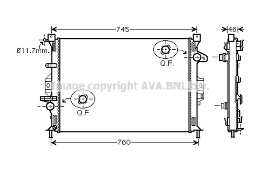 Радіатор ava quality cooling fda2421 система охолодження двигуна ford