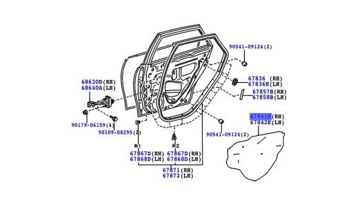 A67805-05060 - AVENSIS T25 03-08 звукоізоляційна плівка для задніх дверей