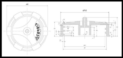 0886687163449 - Acerbis большой топливный колпачок с замком uniw.