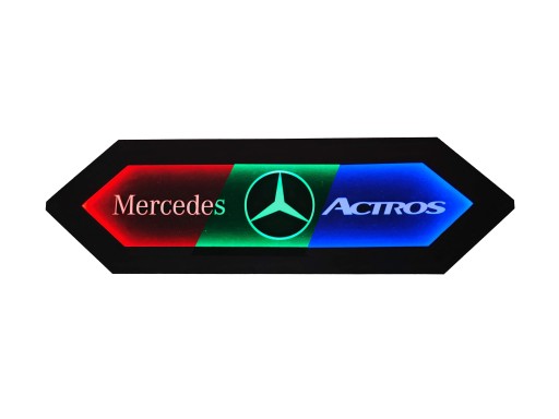 Світлодіодне табло Actros 3D панель Екошкіра Логотип на задню стінку, ліжко MB06-RGB