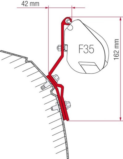 98655-111 - Адаптер для тента F35 Pro VW T4 Fiamma