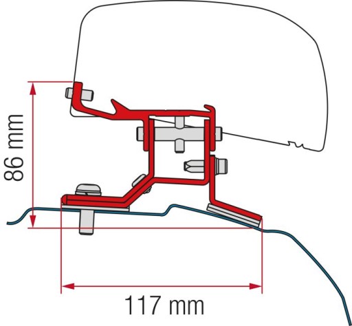 98655Z044 - Адаптер для навеса F40van Kit Ford Custom L1 (LHD) Fiamma в-ва