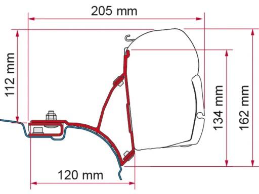 RE43314 - Адаптер тента Fiamma VW T5 T6 Transporter Multivan кемпервэн