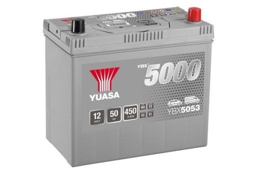 YBX5053 - Аккумулятор 50ah 450a P + Yuasa Silver YBX5053