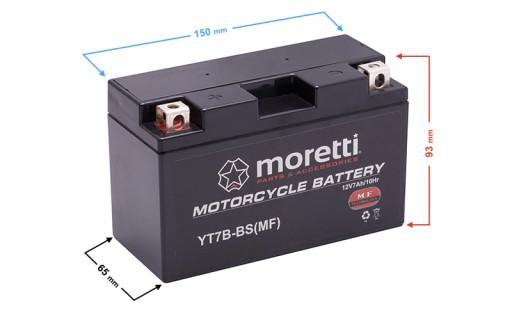 MT7B-BS - Аккумулятор 7ah 85a Moretti AGM (Gel) MT7B-BS для скутера suzuki yamaha 2t 4t