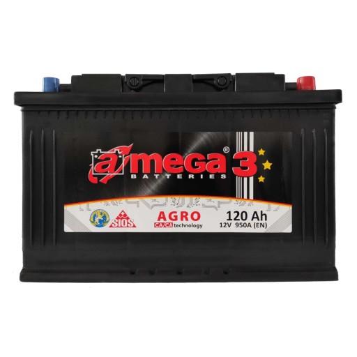 6CT-120-A3 - Акумулятор Amega Agro 3 12V 120AH 950A P+