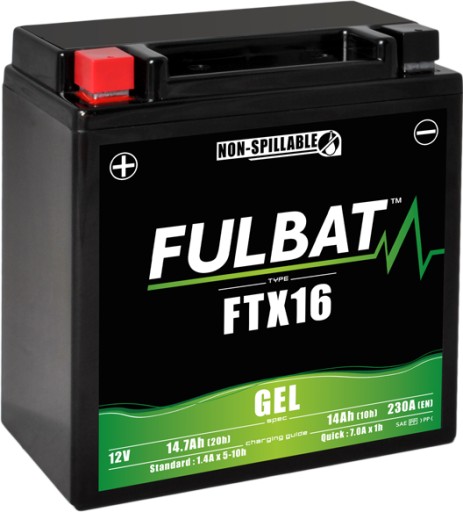 FTX16 GEL - Fulbat YTX16 ГЕЛЕВЫЙ аккумулятор 12В 14,7Ач 230А