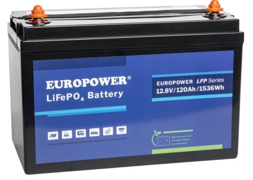 Акумулятор EUROPOWER LiFePO4 12.8 V 120 Ah - гарантія 5 років