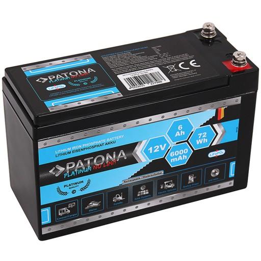 Акумулятор PATONA LiFePO4 12V 6Ah 72Wh 6.000mA