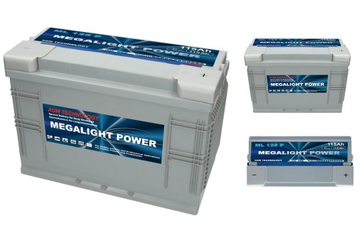 Аккумулятор MEGALIGHT AGM 115 Ah GEL моторная лодка