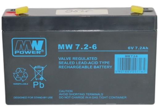 Аккумулятор MW Power MW 7.2-6 7,2 Ач, 6 В