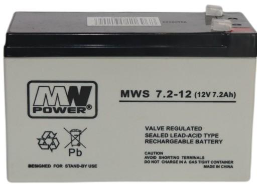 MWS Power MWS 7.2-12 7,2 Ач, 12 В, аккумулятор