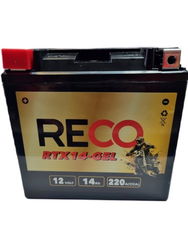 Акумулятор Reco RTX14-GEL YTX14-BS YTX14H-BS TX14H GYZ16H 12V 14AH 220A