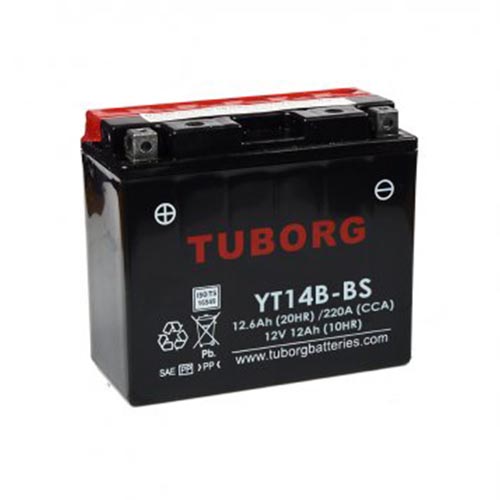 T-YT14B-BS - Аккумулятор Tuborg YT14B-BS AGM 12V 12.6 Ah 220a мощный DRAG STAR FAZER FJR