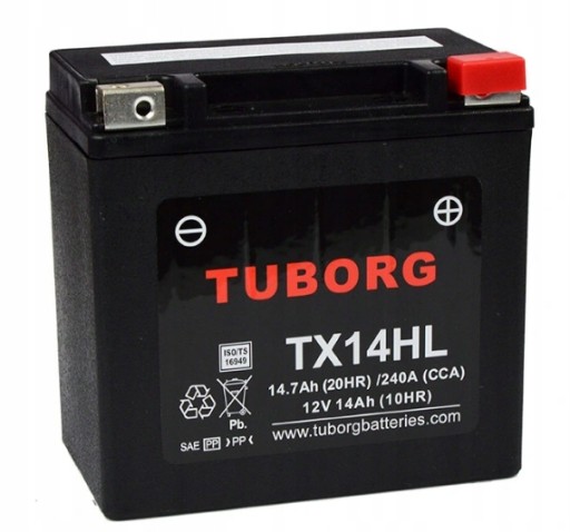 TX14HL - Акумулятор Tuborg YTX14HL TX14HL GYZ16HL 12V 14AH 240A великий струм! Харлі