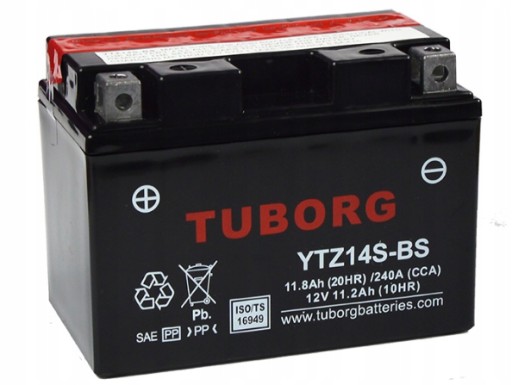 T-YTZ14S-BS - Аккумулятор Tuborg YTZ14S-BS AGM 12V 11.8 Ah 240A мощный